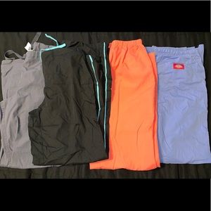 Lot of 4 scrubs pants size small petite